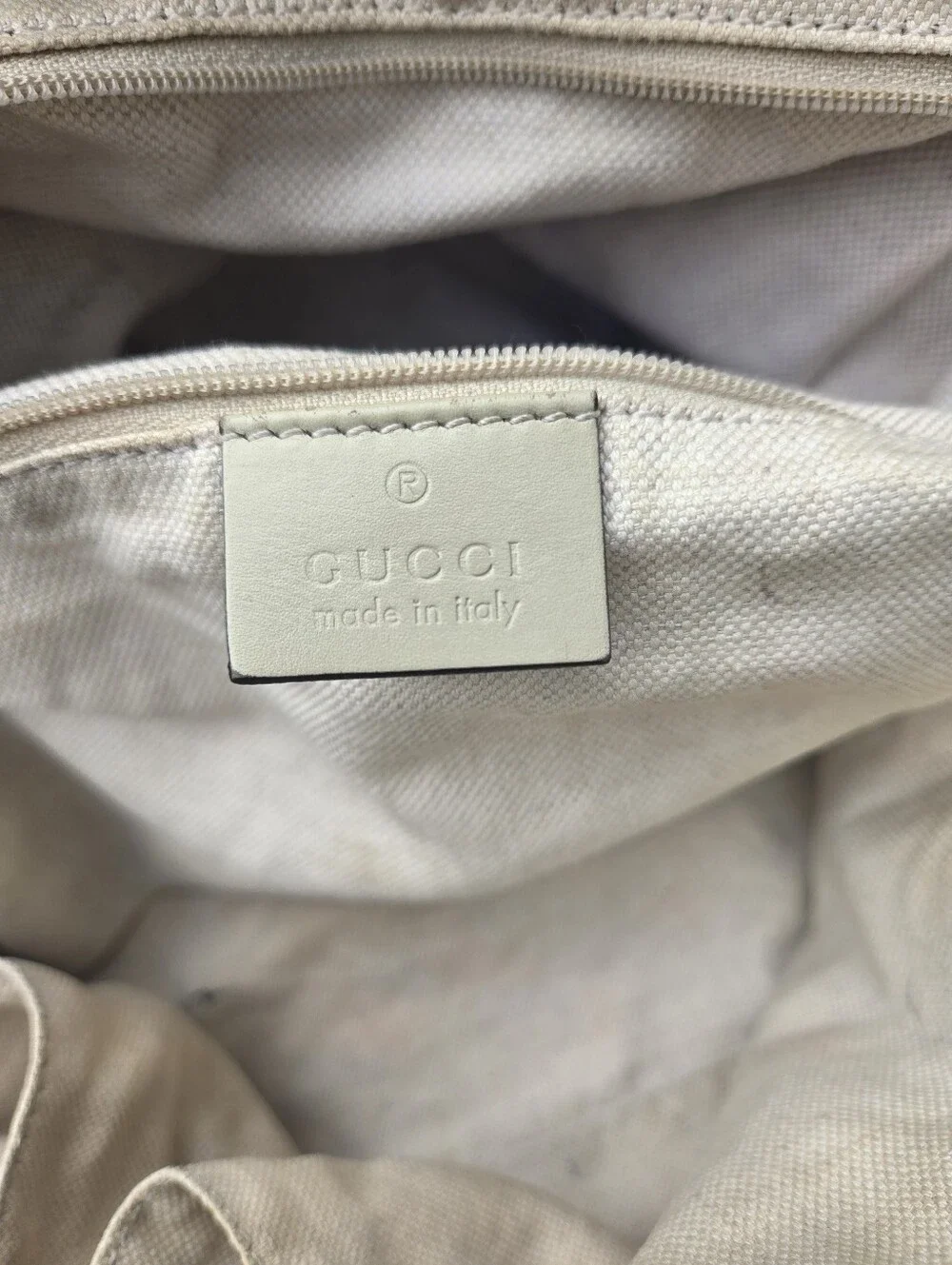 Gucci Tan GG Canvas Satchel with Light Tan Leather Trim